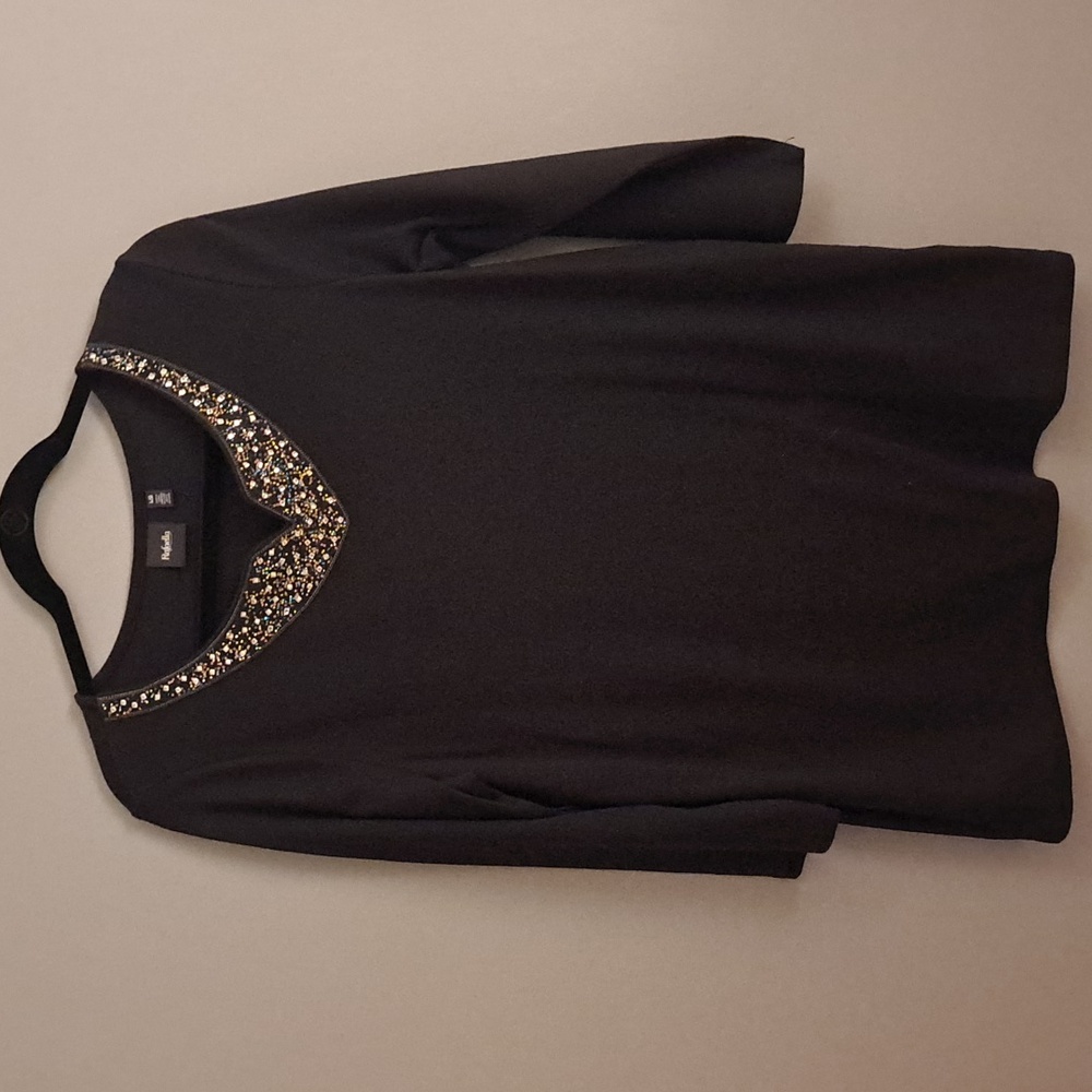 Rafaella Tunic Top with embellished neckline Size Large
